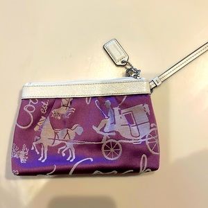 Coach Ashley Horse and Carriage Signature Purple Wristlet